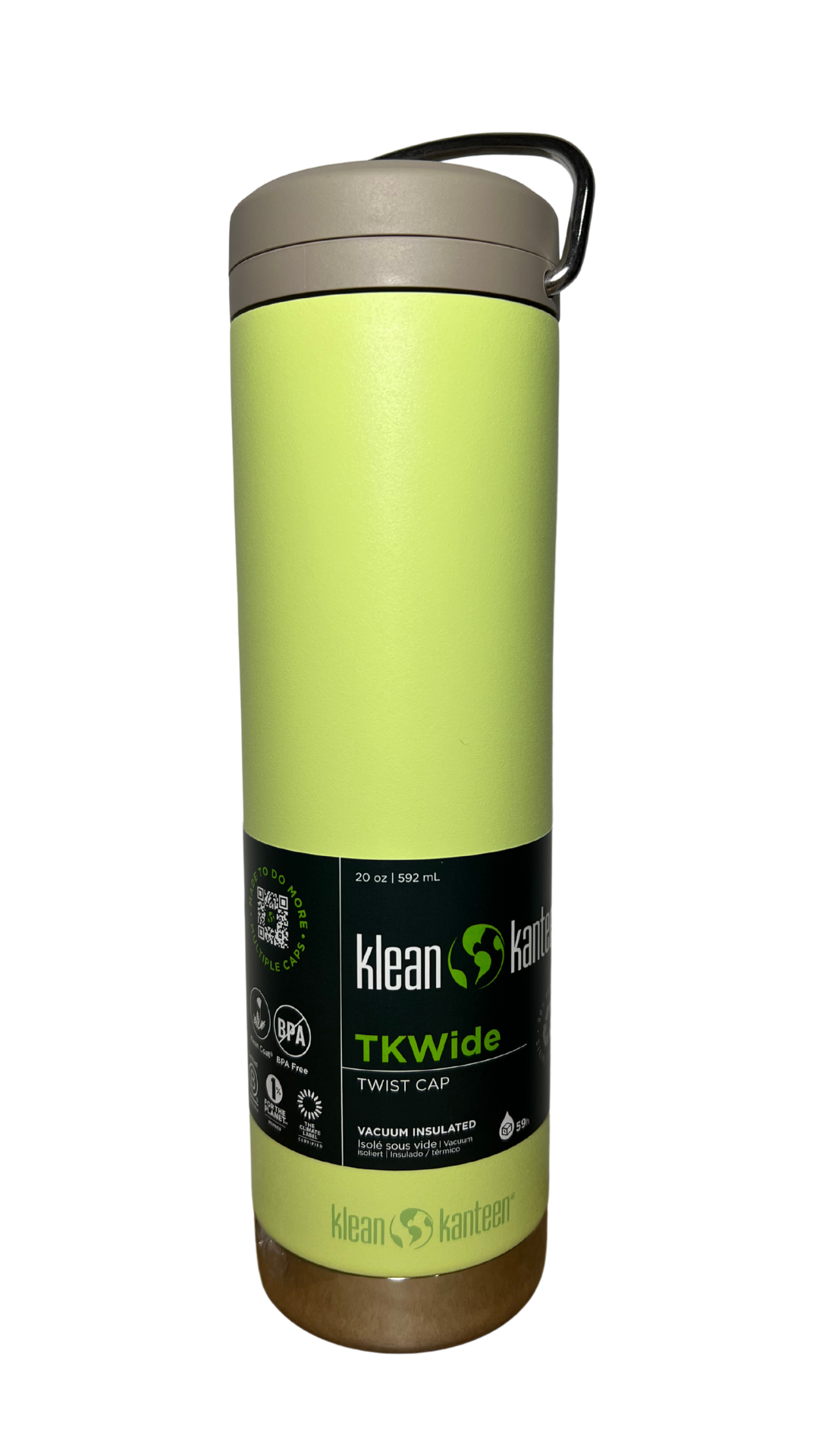 Botella Klean Kanteen TKWide 20 oz Twist Shadow Lime
