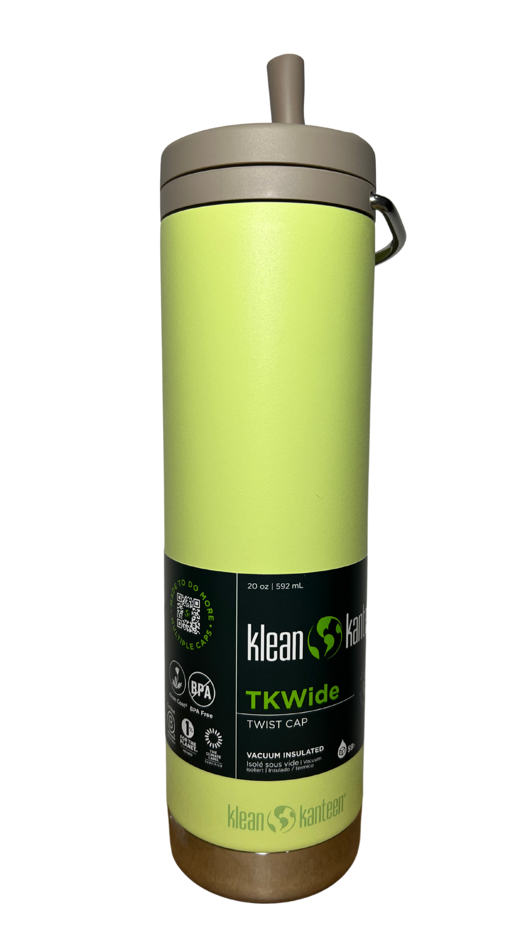 Botella Klean Kanteen TKWide 20 oz Twist Shadow Lime