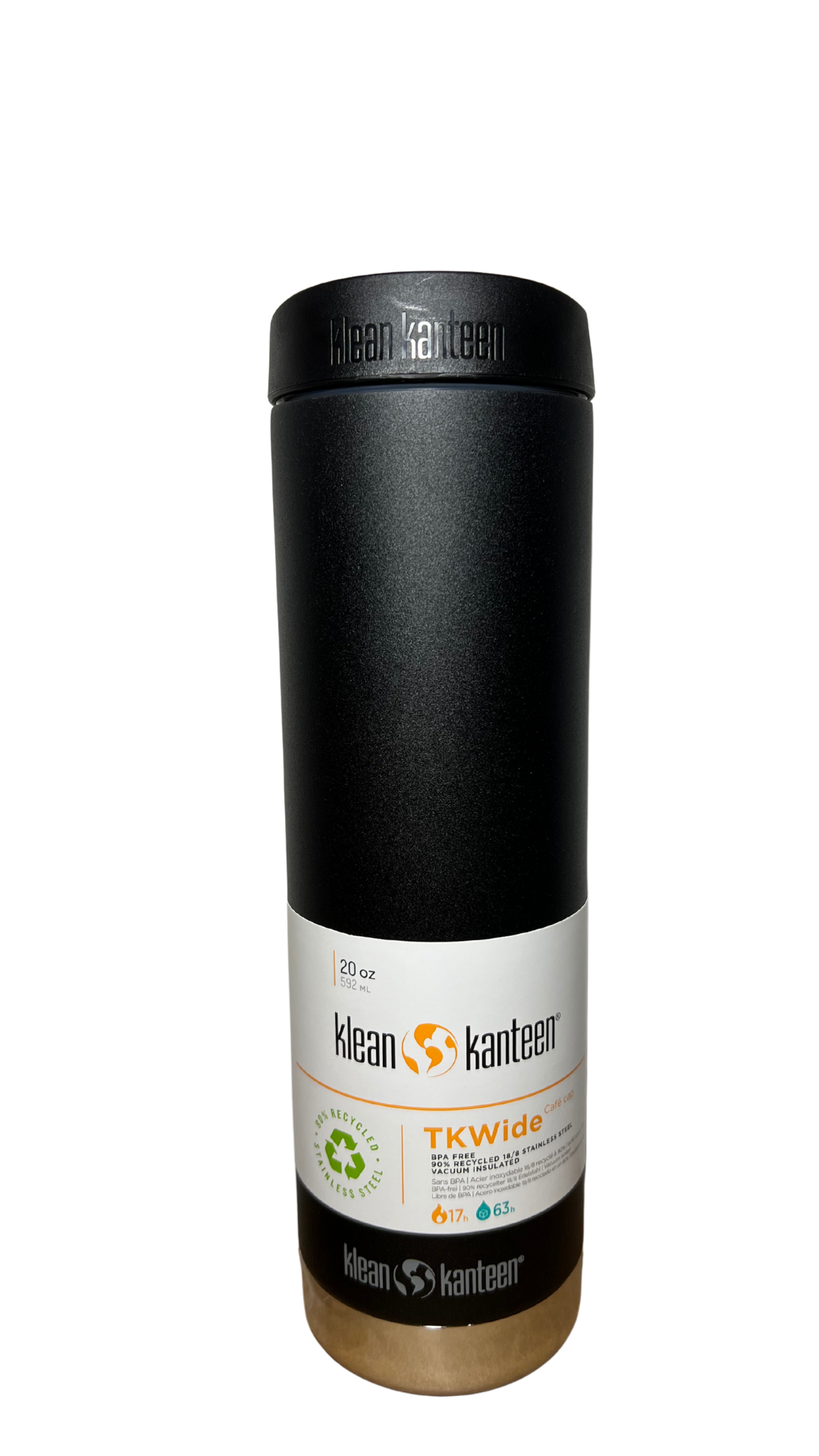 Botella Klean Kanteen TKWide 20 oz Cafe Cap Black