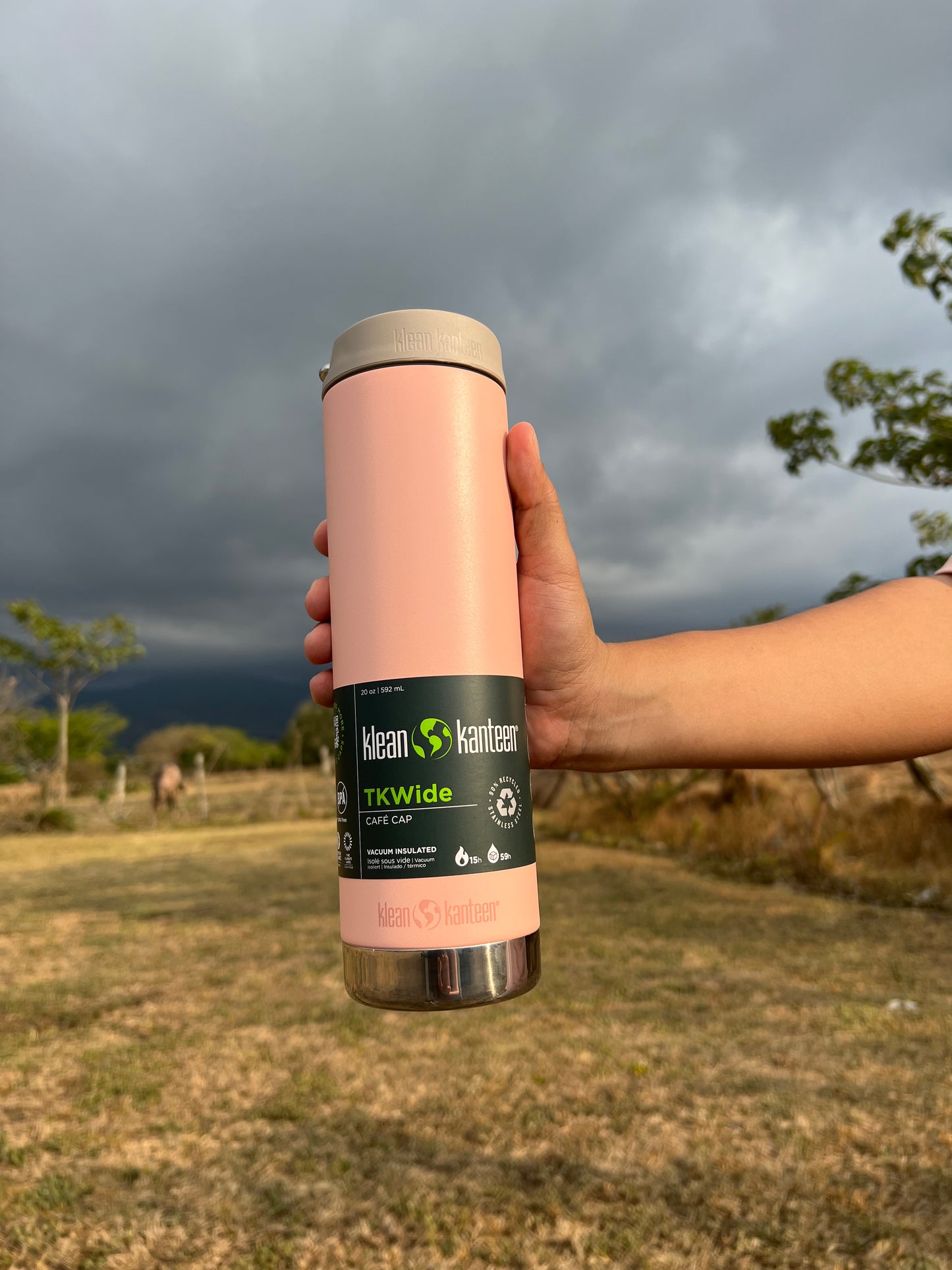 Botella Klean Kanteen TKWide 20 oz café Peach Parfait
