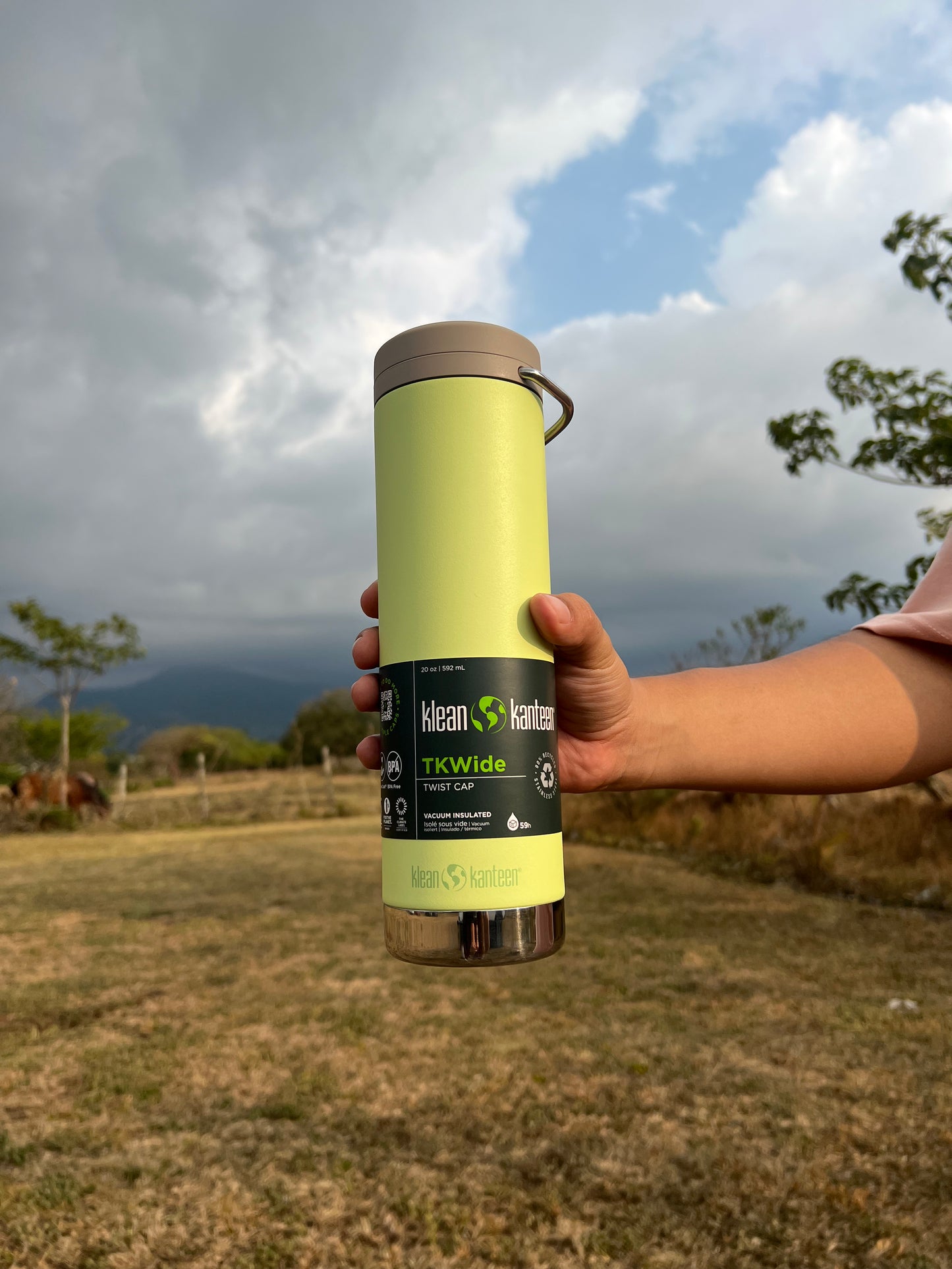 Botella Klean Kanteen TKWide 20 oz Twist Shadow Lime