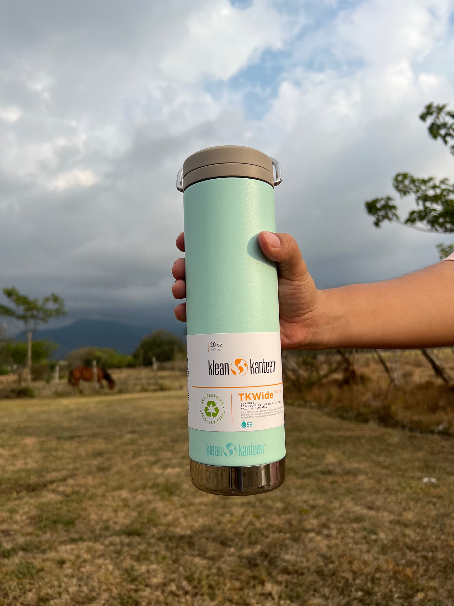 Botella Klean Kanteen TKWide 20 oz Twist Cap Blue Tint