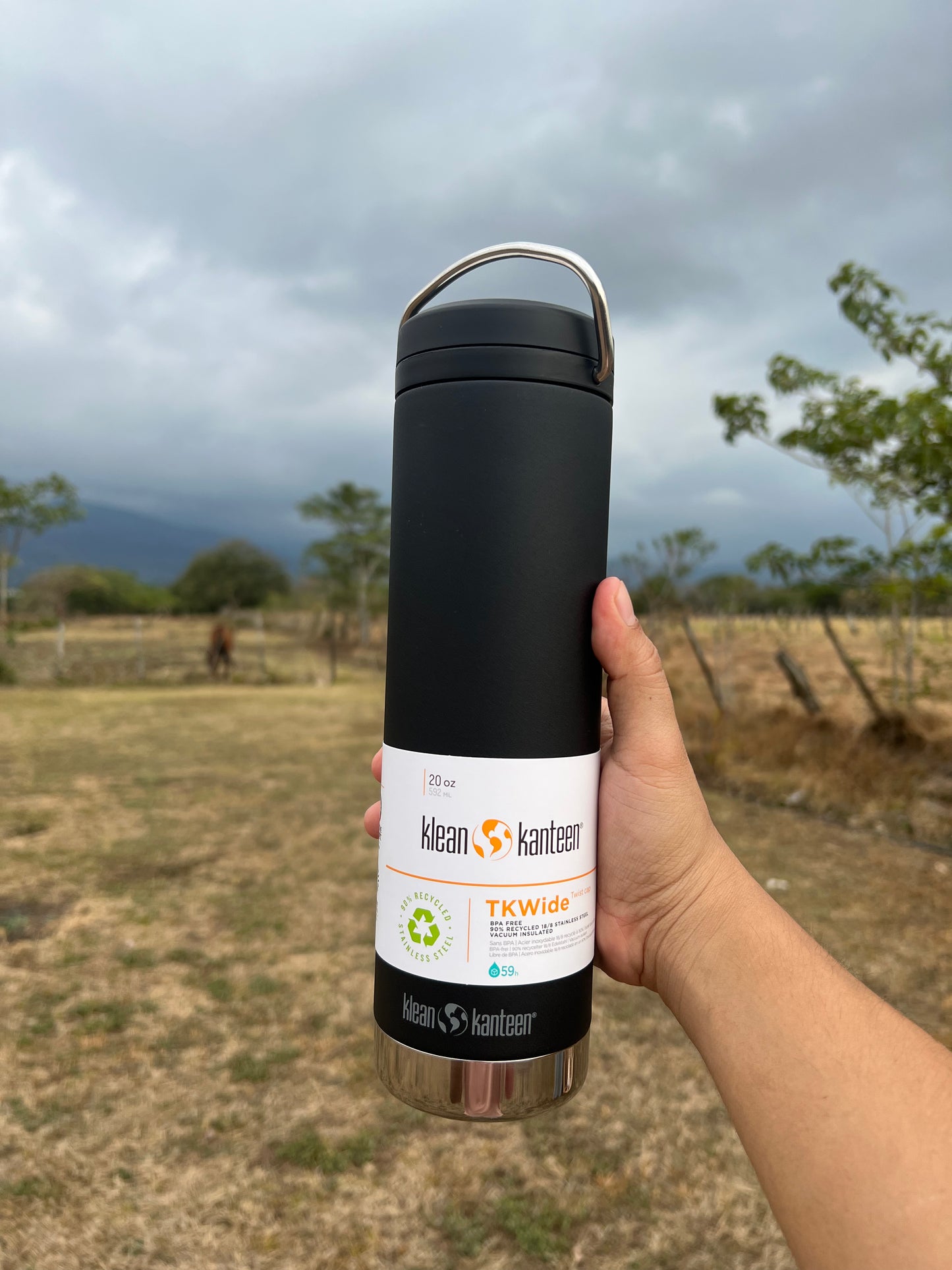 Botella Klean Kanteen TKWide 20 oz Twist Cap Black