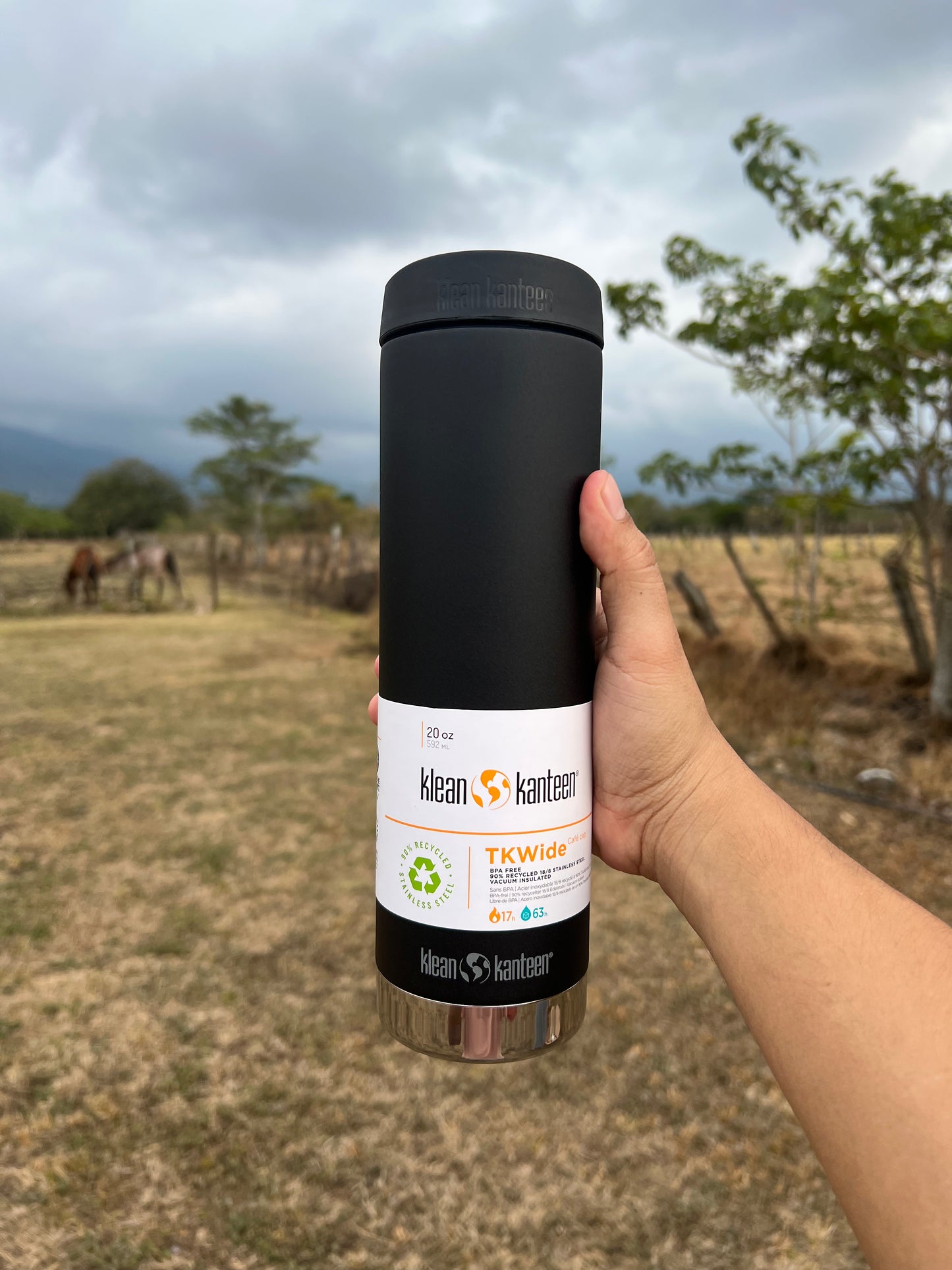 Botella Klean Kanteen TKWide 20 oz Cafe Cap Black